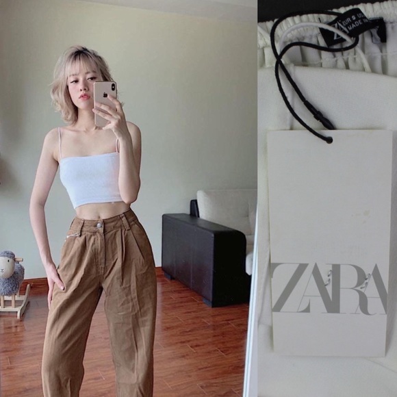 Zara Tops - Zara New White Strappy Tube Cropped Top Small